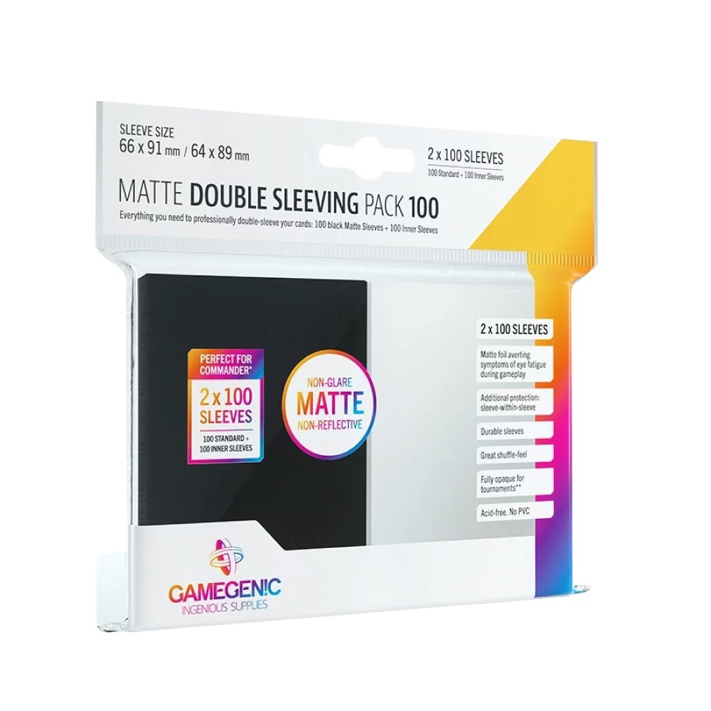 Matte Double Sleeving Pack 100 : Black